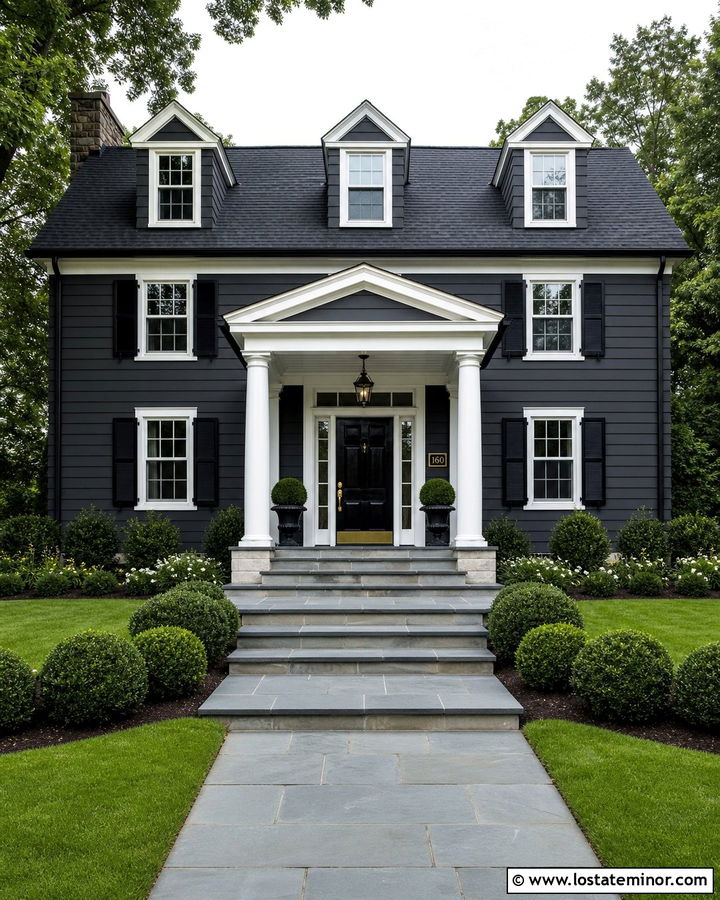 Charcoal Grey House With Bluestone Steps - 30 Charcoal Grey House Design With Steps Ideas