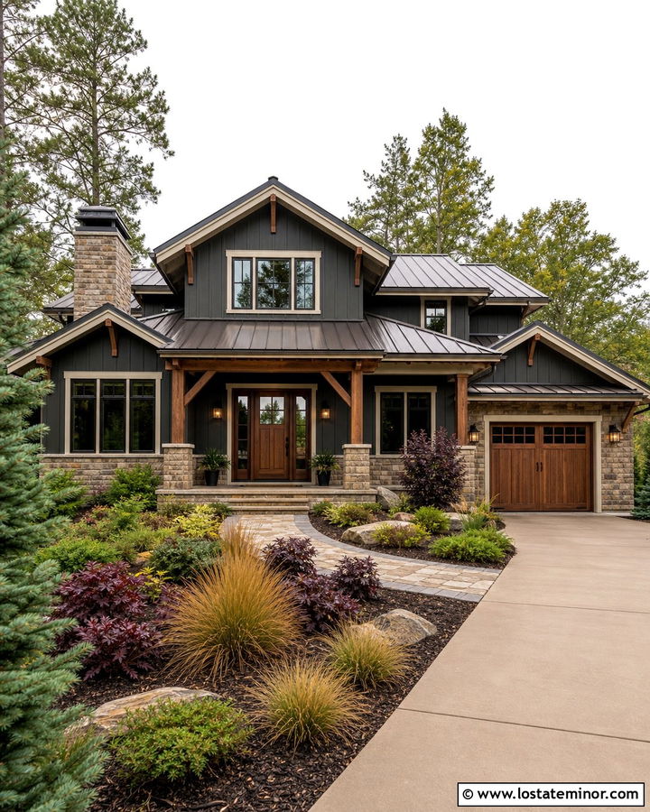 Charcoal Grey House With Bronze Metal Roof - 30 Charcoal Grey House Design With Roof Ideas