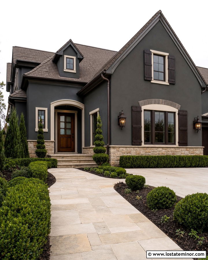 Charcoal Grey House With Bronze Shutters - 30 Charcoal Grey House Design With Shutters Ideas