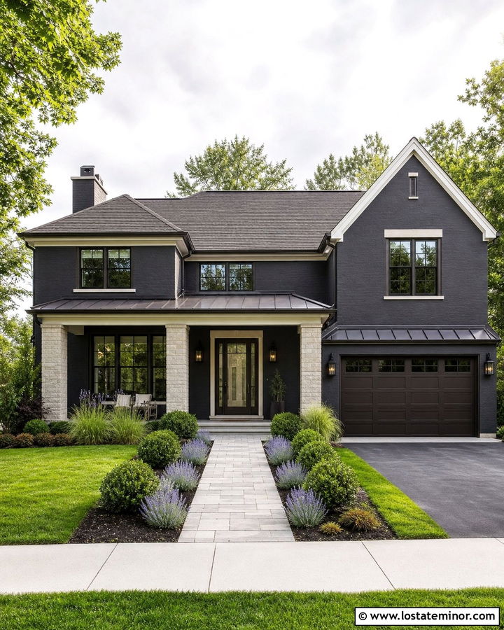 Charcoal Grey House With Bronze Storm Door - 30 Charcoal Grey House Design With Storm Door Ideas