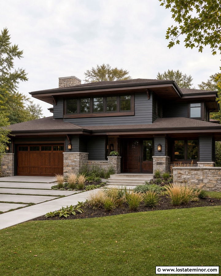 Charcoal Grey House With Brown Window Frames - 30 Charcoal Grey House Design With Window Frames Ideas
