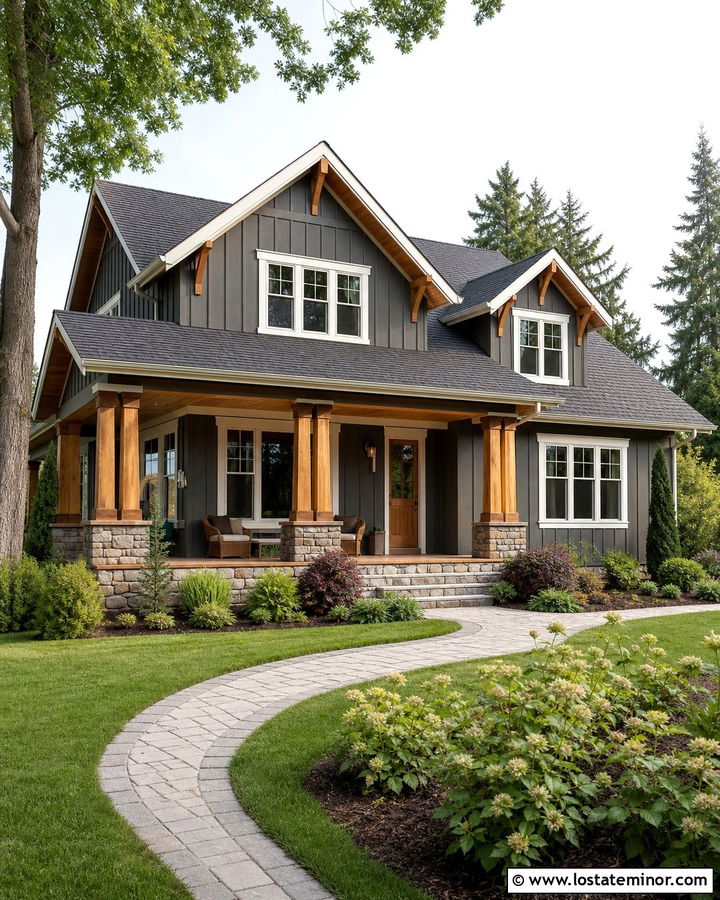 Charcoal Grey House With Cedar Accents - 30 Charcoal Grey House Design With Accents Ideas