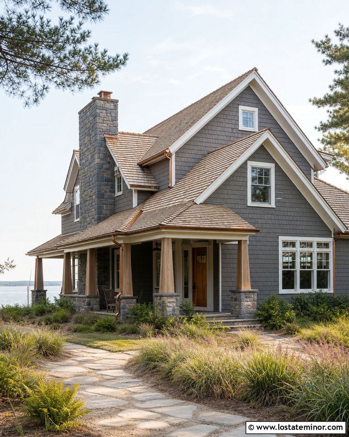 Charcoal Grey House With Cedar Shake Roof - 30 Charcoal Grey House Design With Roof Ideas