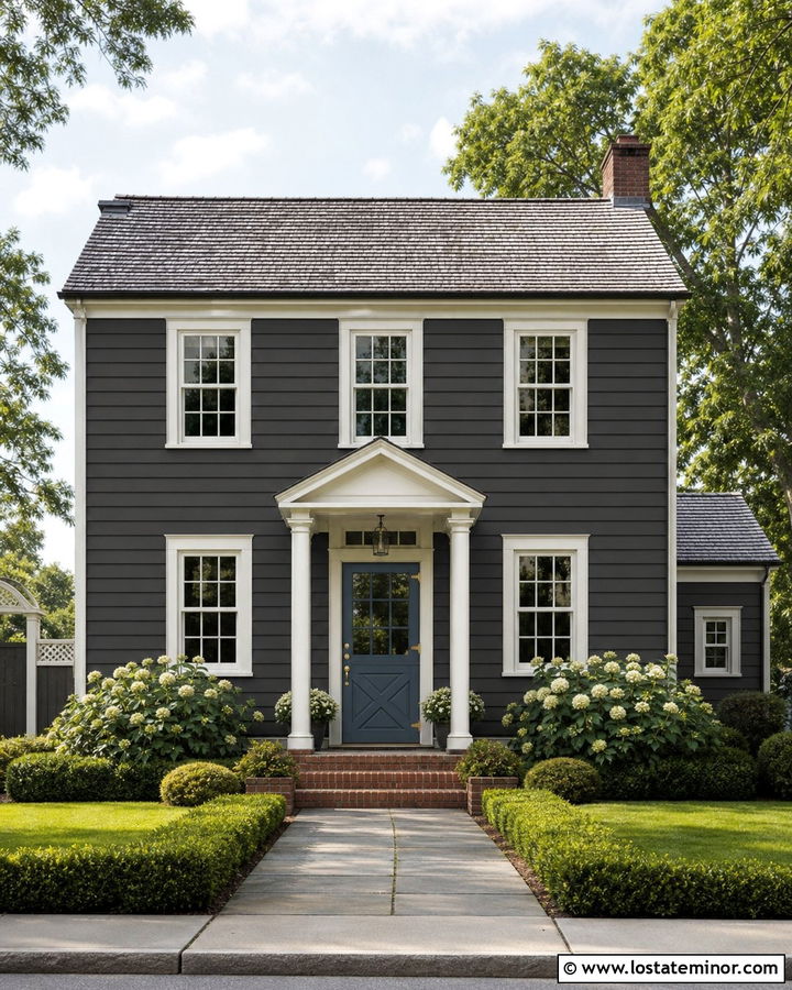 Charcoal Grey House With Divided Light Dutch Door - 30 Charcoal Grey House Design With Dutch Door Ideas