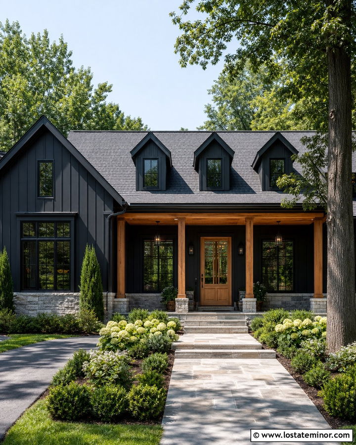 Charcoal Grey House With Dormers And Black Windows - 30 Charcoal Grey House Design With Dormers Ideas