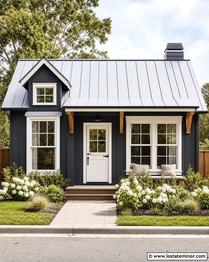 Charcoal Grey House With Glass Dutch Door - 30 Charcoal Grey House Design With Dutch Door Ideas