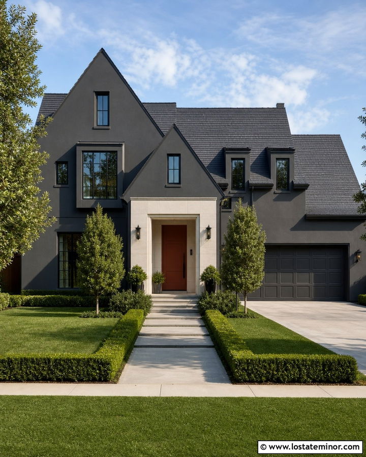Charcoal Grey House With Graphite Tile Roof - 30 Charcoal Grey House Design With Roof Ideas