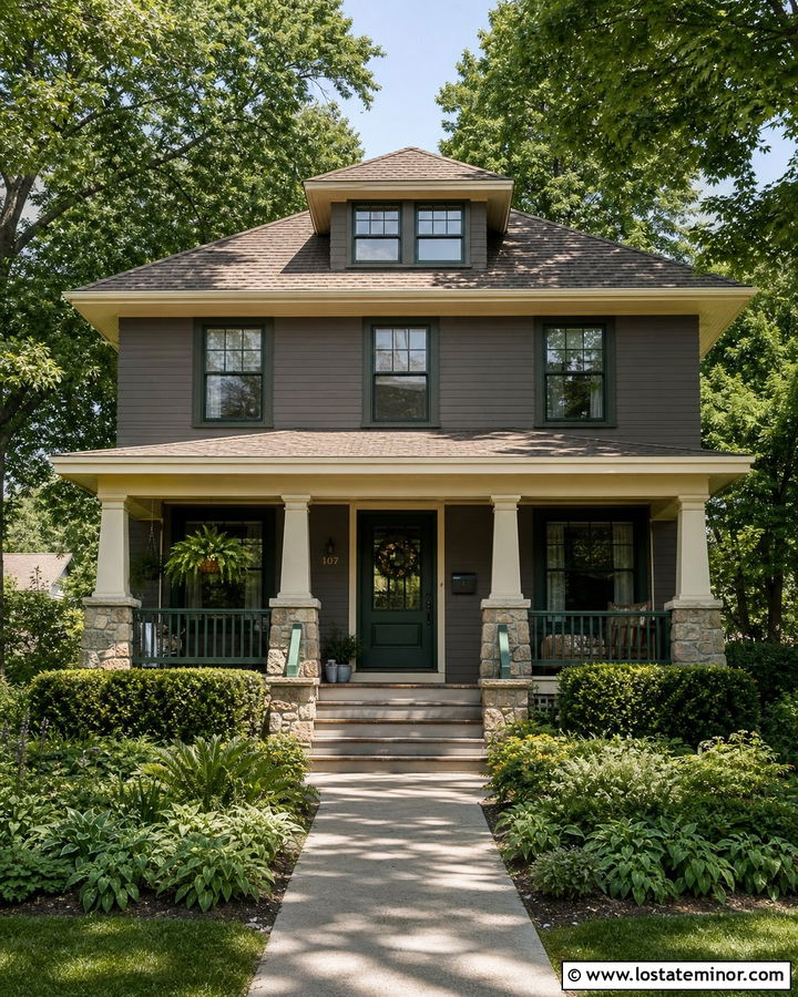 Charcoal Grey House With Green Window Frames - 30 Charcoal Grey House Design With Window Frames Ideas
