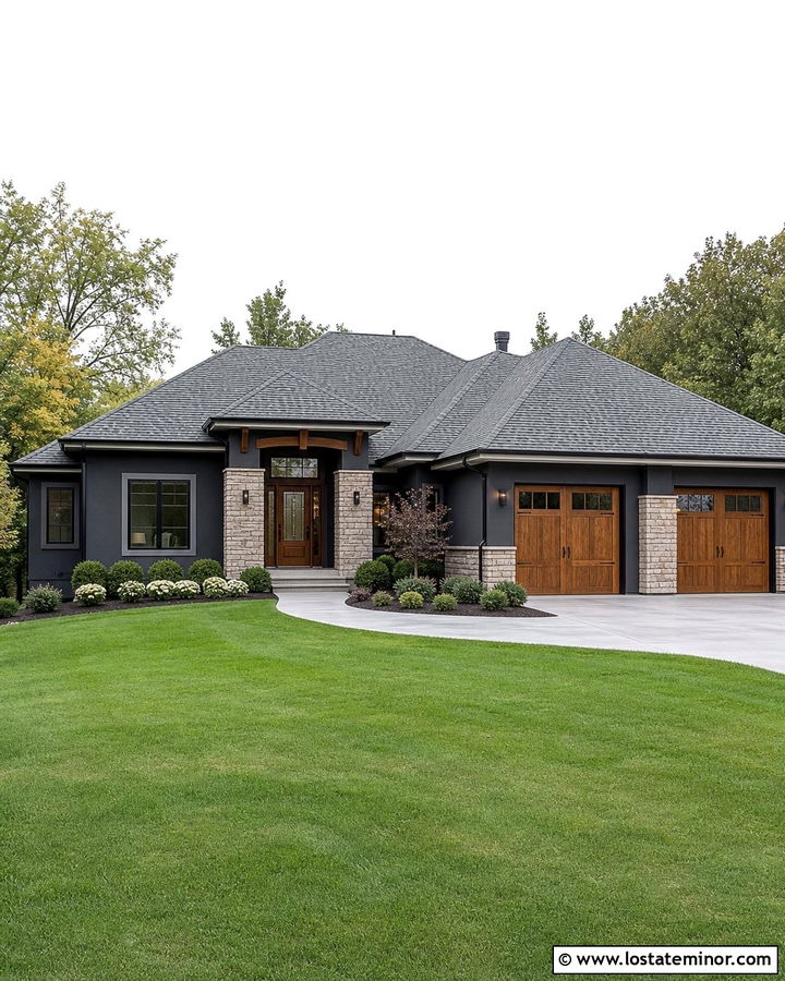 Charcoal Grey House With Hip Roof Shingles - 30 Charcoal Grey House Design With Shingles Ideas