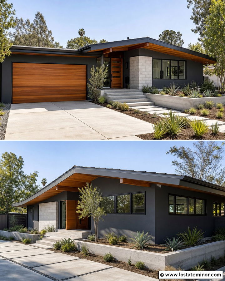Charcoal Grey House With Horizontal Garage Door - 30 Charcoal Grey House Design With Garage Door Ideas