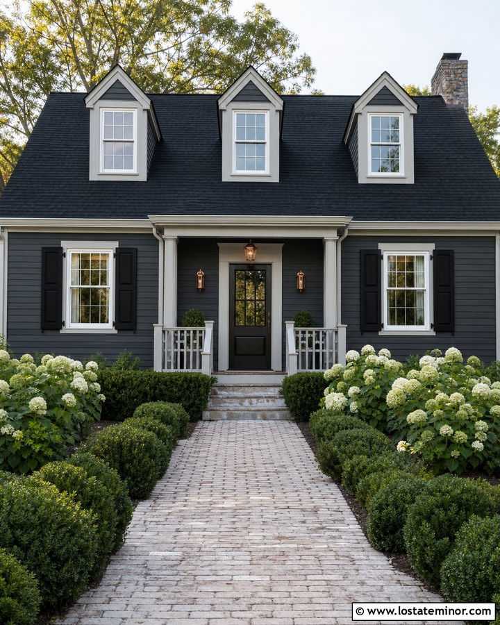 Charcoal Grey House With Light Gray Trim And Black Roof - 30 Charcoal Grey House Design With Trim Ideas