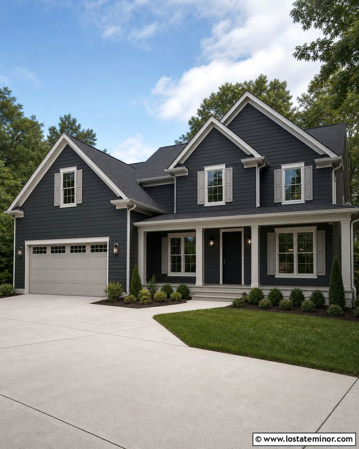 Charcoal Grey House With Light Grey Shutters - 30 Charcoal Grey House Design With Shutters Ideas