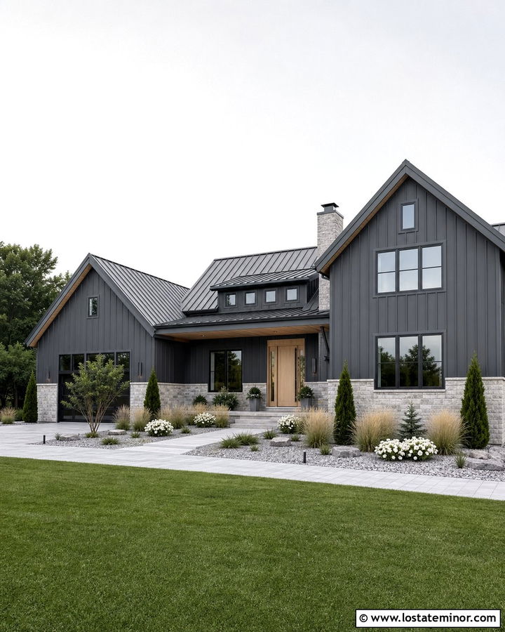 Charcoal Grey House With Light Grey Wainscoting - 30 Charcoal Grey House Design With Wainscoting Ideas