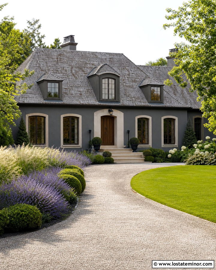 Charcoal Grey House With Limestone Steps - 30 Charcoal Grey House Design With Steps Ideas