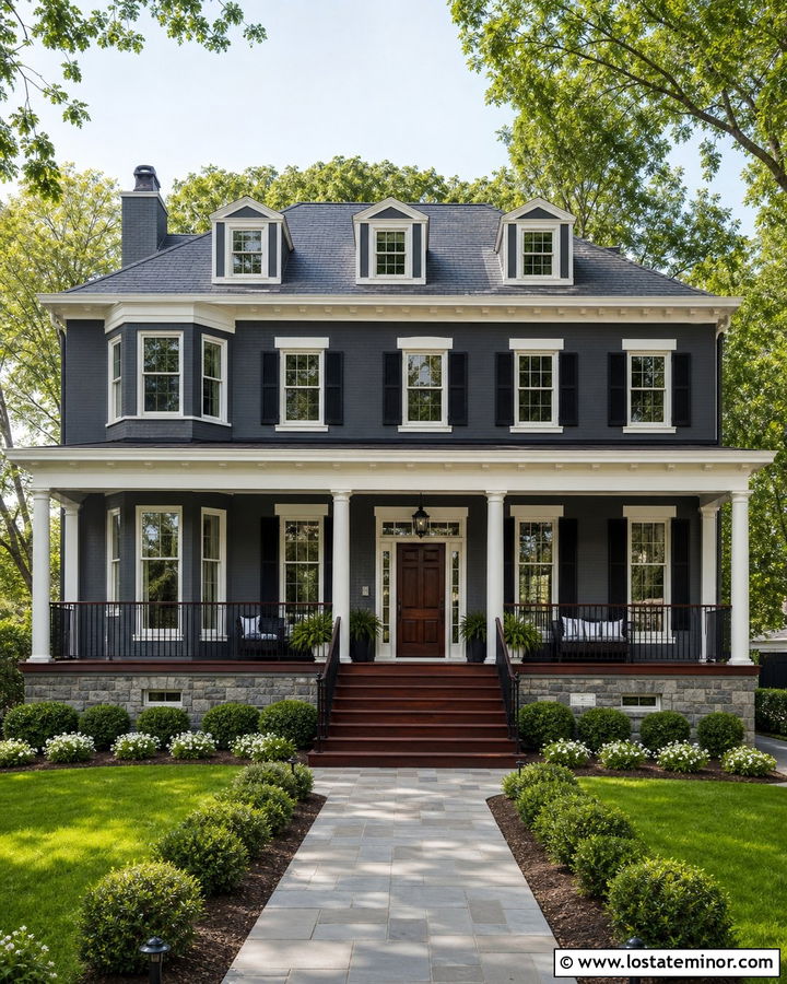Charcoal Grey House With Mahogany Deck - 30 Charcoal Grey House Design With Deck Ideas