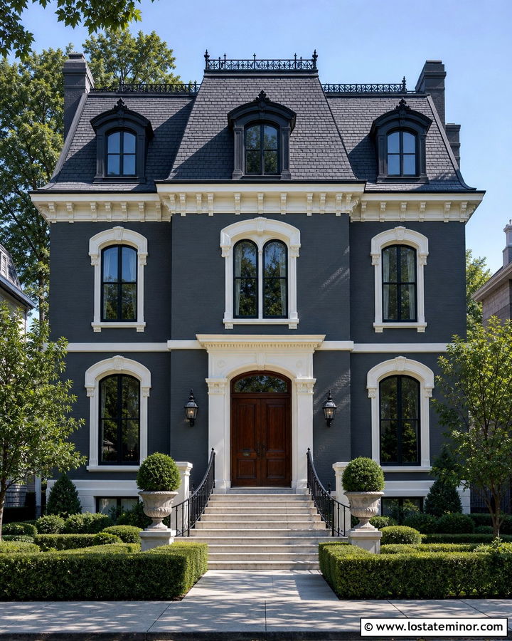 Charcoal Grey House With Mansard Shingles - 30 Charcoal Grey House Design With Shingles Ideas
