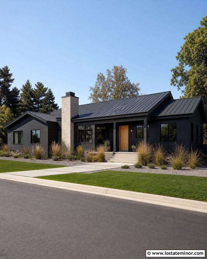 Charcoal Grey House With Matching Charcoal Trim - 30 Charcoal Grey House Design With Trim Ideas