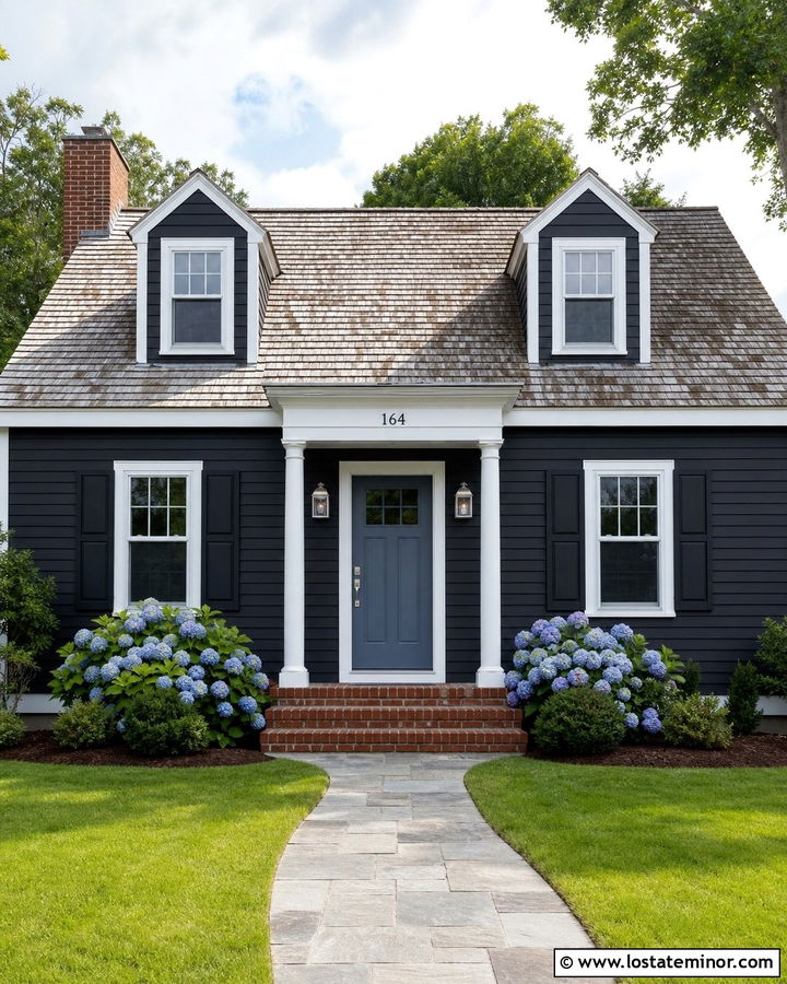 Charcoal Grey House With Numbers Above The Door - 30 Charcoal Grey House Design With House Numbers Ideas