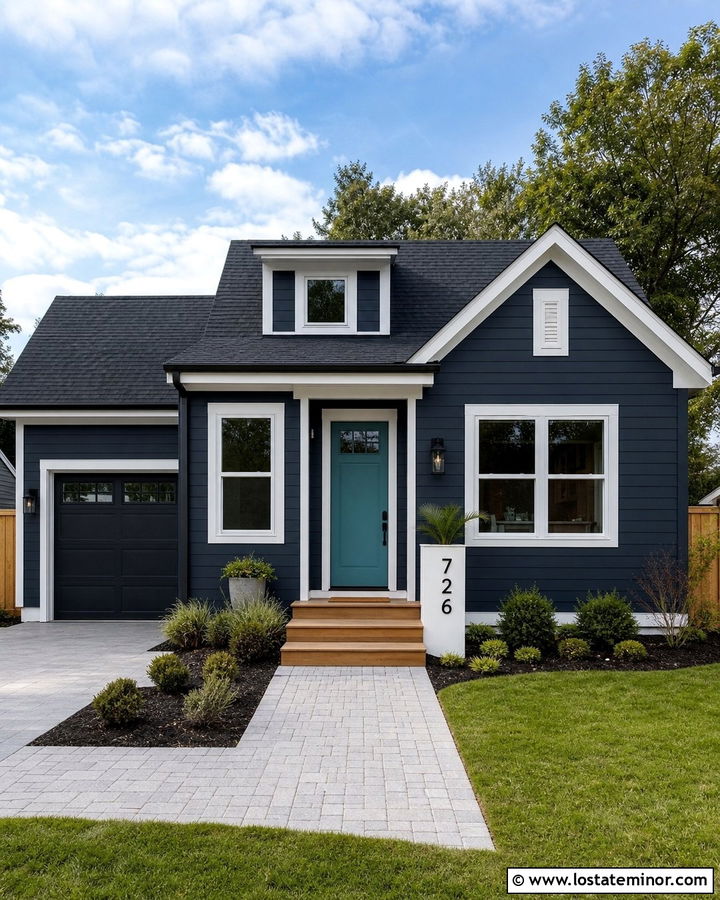 Charcoal Grey House With Numbers On A Planter - 30 Charcoal Grey House Design With House Numbers Ideas