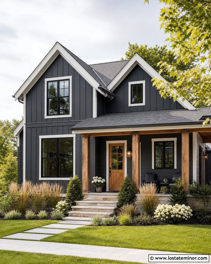 Charcoal Grey House With Oak Dutch Door - 30 Charcoal Grey House Design With Dutch Door Ideas
