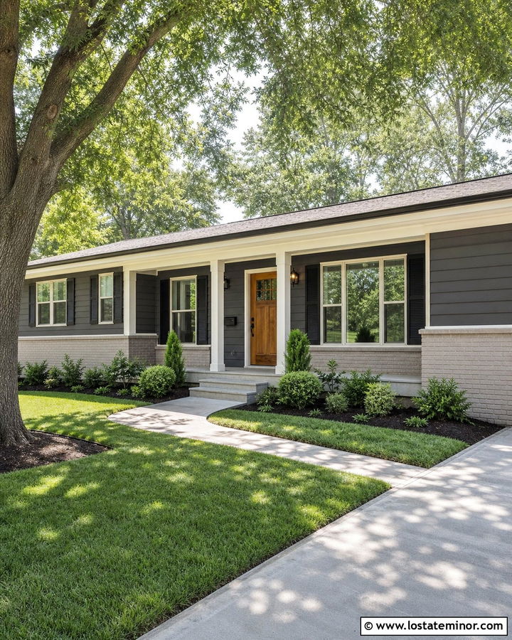Charcoal Grey House With Painted Brick Wainscoting - 30 Charcoal Grey House Design With Wainscoting Ideas