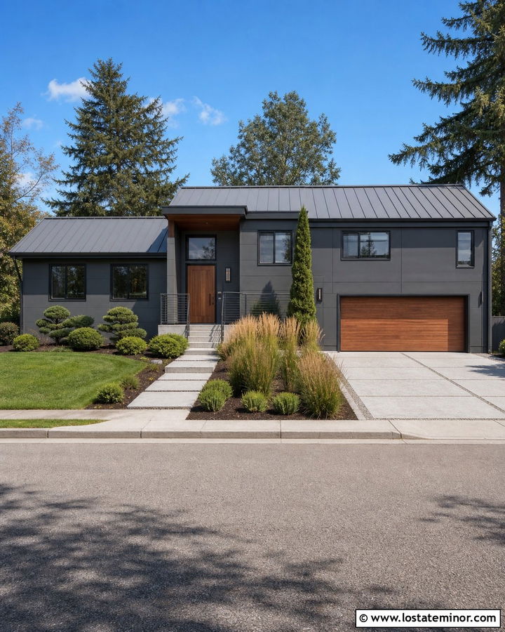 Charcoal Grey House With Pewter Metal Roof - 30 Charcoal Grey House Design With Roof Ideas