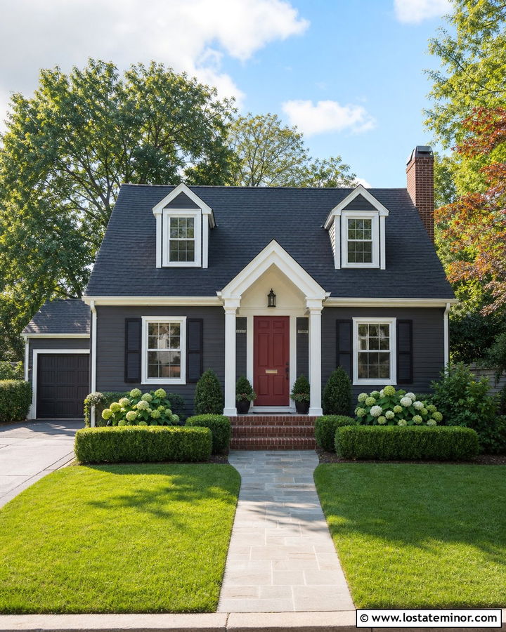 Charcoal Grey House With Red Front Door - 30 Charcoal Grey House Design With Accents Ideas