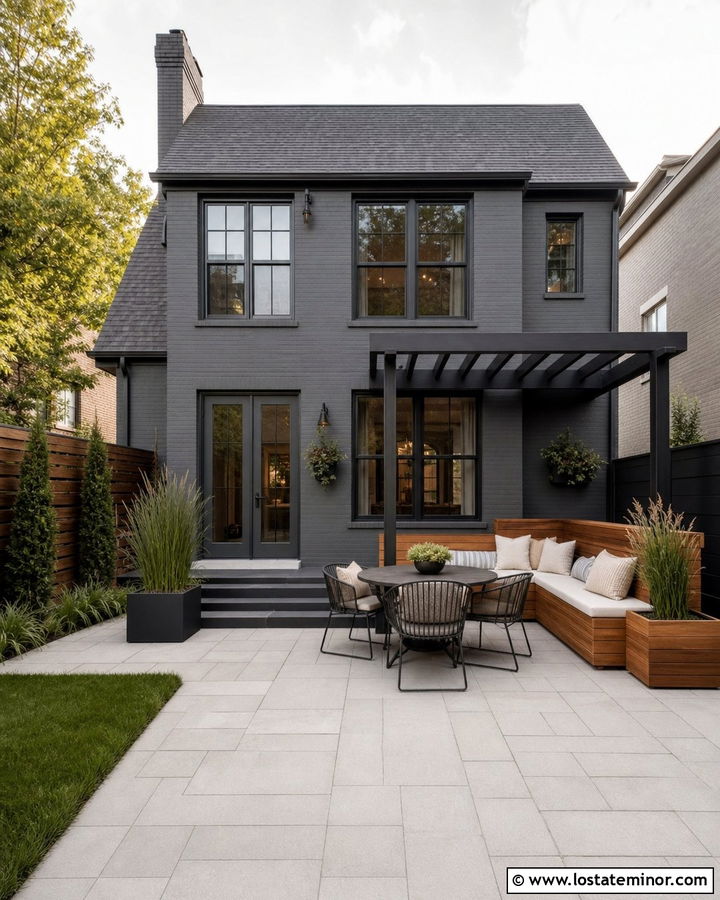 Charcoal Grey House With Small Backyard - 30 Charcoal Grey House Design With Backyard Ideas