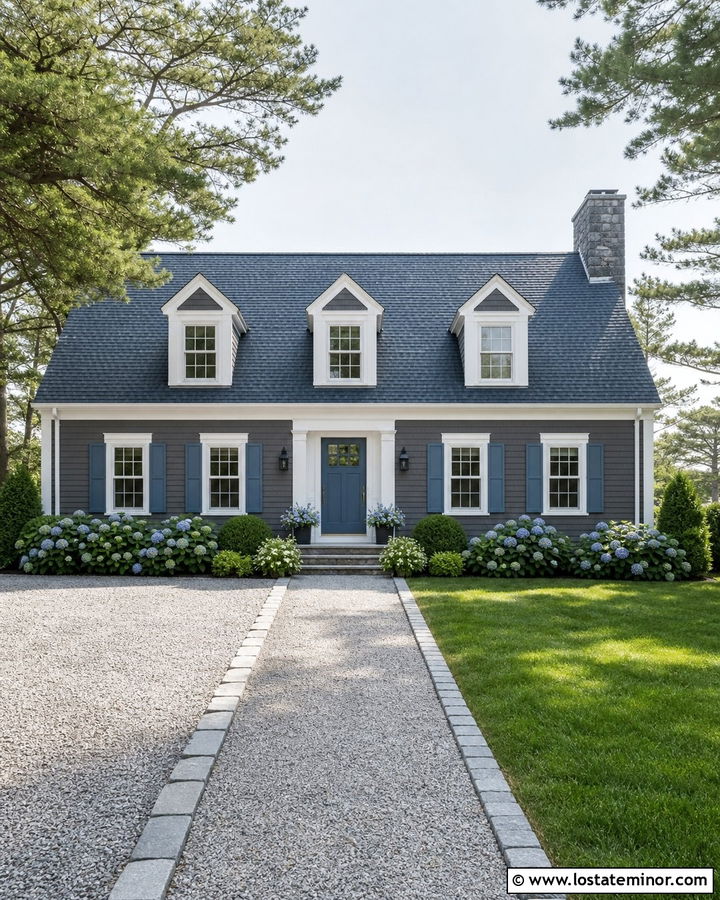 Charcoal Grey House With Smoky Blue Roof - 30 Charcoal Grey House Design With Roof Ideas