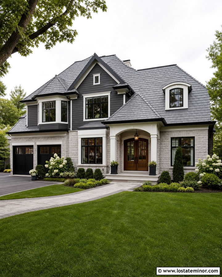Charcoal Grey House With Stone Coated Steel Roof - 30 Charcoal Grey House Design With Roof Ideas