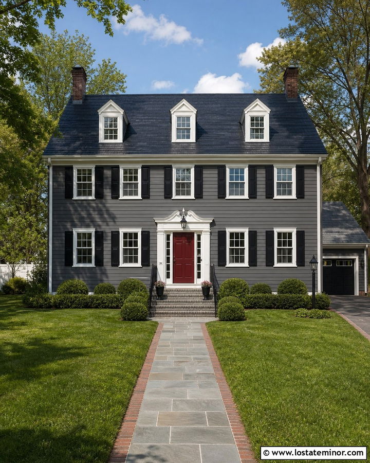 Charcoal Grey House With Synthetic Slate Roof - 30 Charcoal Grey House Design With Roof Ideas