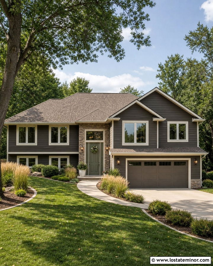 Charcoal Grey House With Taupe Shingle Roof - 30 Charcoal Grey House Design With Roof Ideas