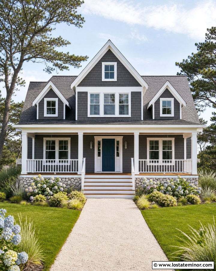 Charcoal Grey House With Teal Front Door - 30 Charcoal Grey House Design With Accents Ideas