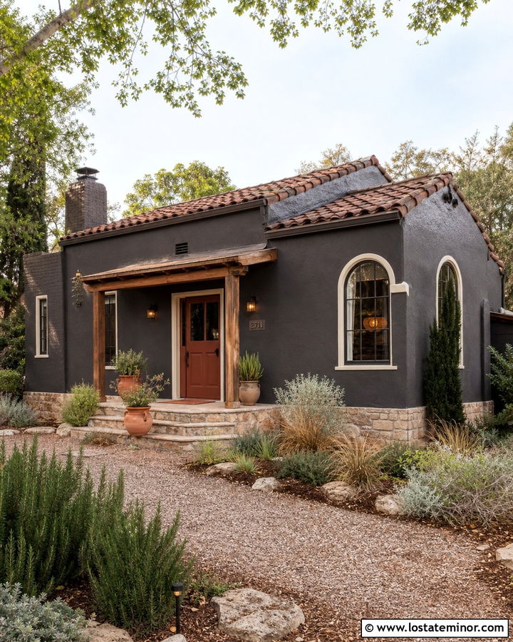 Charcoal Grey House With Terracotta Dutch Door - 30 Charcoal Grey House Design With Dutch Door Ideas