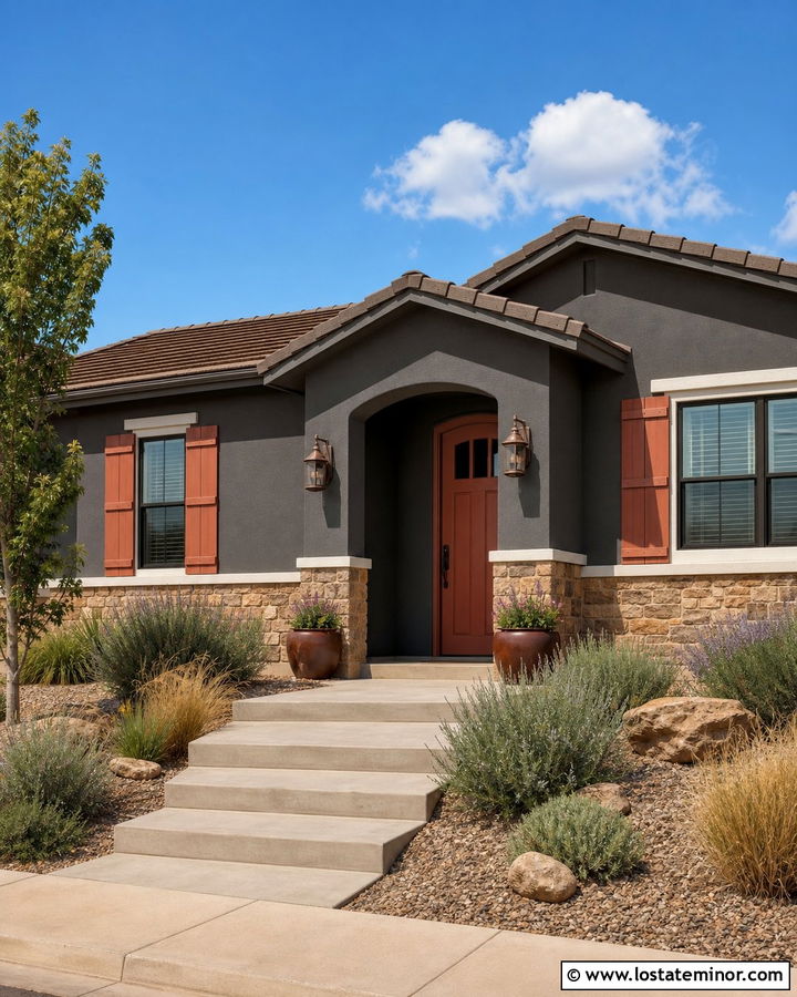 Charcoal Grey House With Terracotta Shutters - 30 Charcoal Grey House Design With Shutters Ideas