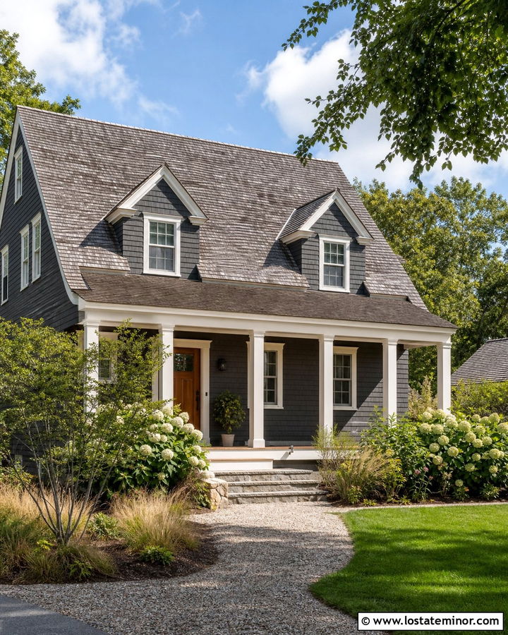 Charcoal Grey House With Weathered Wood Roof - 30 Charcoal Grey House Design With Accents Ideas