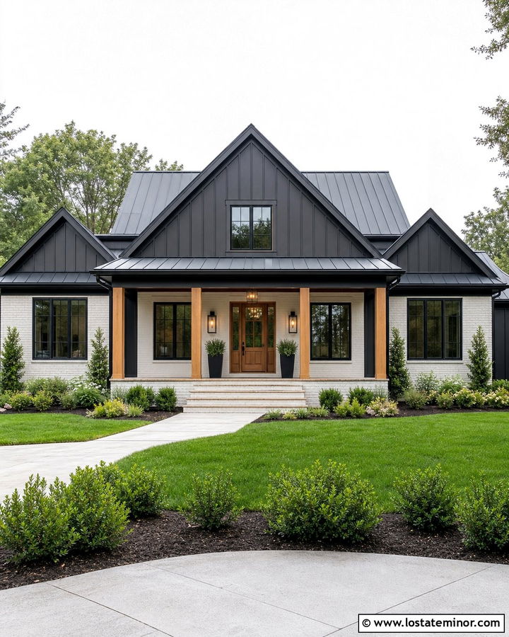 Charcoal Grey House With White Brick - 30 Charcoal Grey House Design With Accents Ideas
