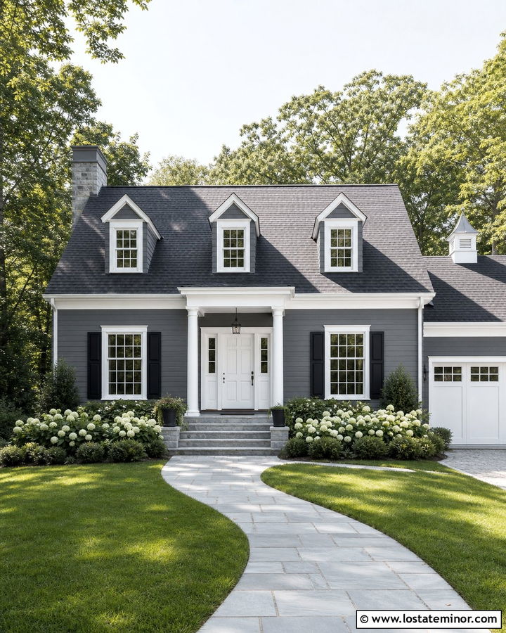 Charcoal Grey House With White Entry Door - 30 Charcoal Grey House Design With Entry Door Ideas