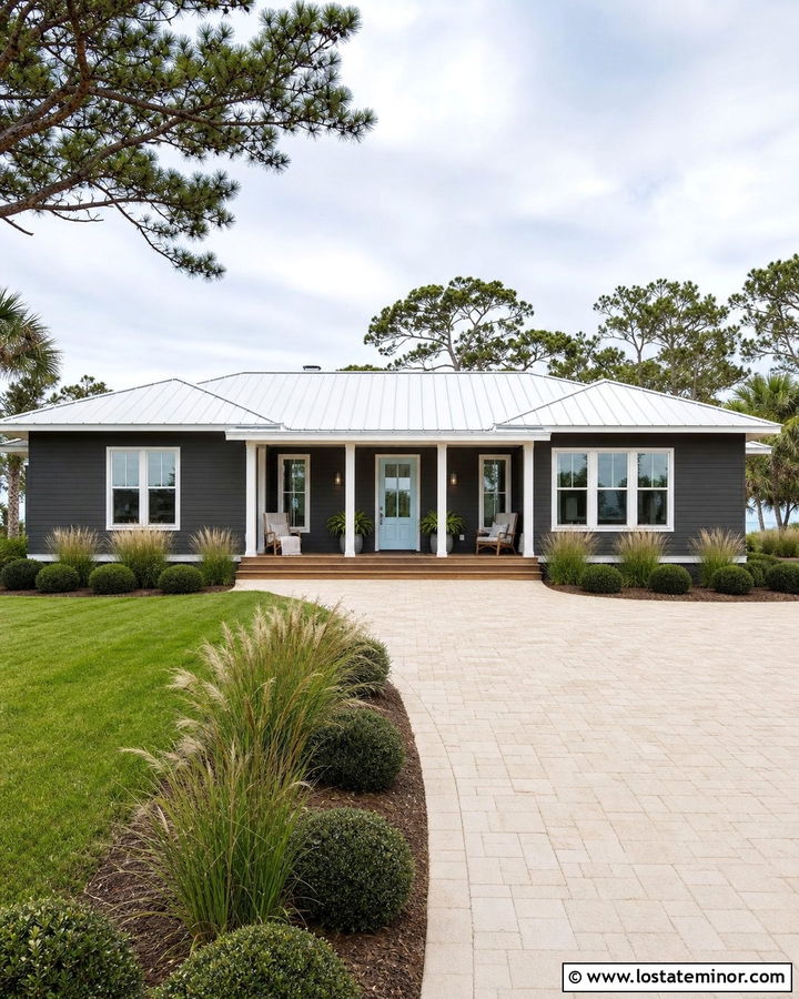 Charcoal Grey House With White Metal Roof - 30 Charcoal Grey House Design With Roof Ideas