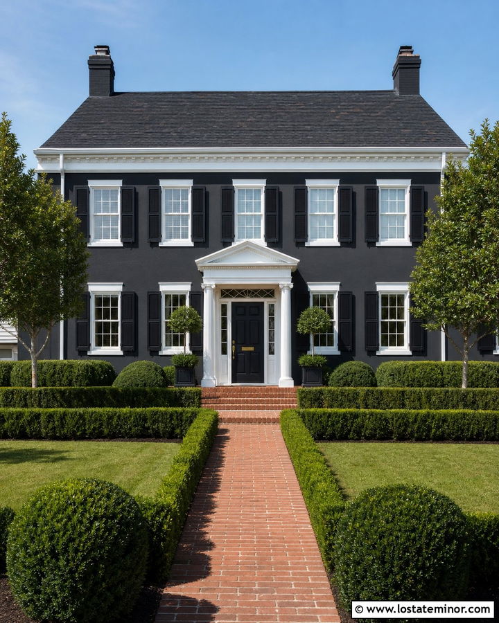 Charcoal Grey House With White Trim And Black Shutters - 30 Charcoal Grey House Design With Trim Ideas