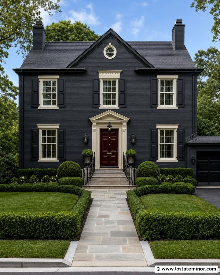 Charcoal Grey House With Wrought Iron Railings - 30 Charcoal Grey House Design With Railings Ideas