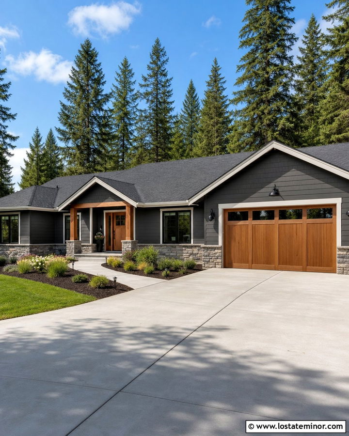 Charcoal Grey Ranch House With Pewter Shingles - 30 Charcoal Grey House Design With Shingles Ideas