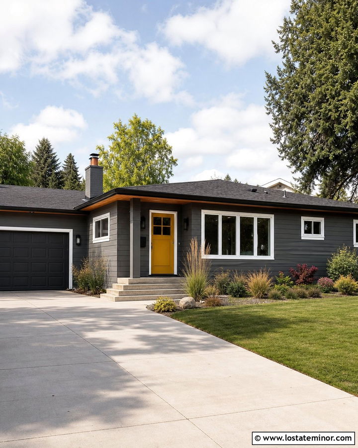 Charcoal Grey Ranch With Yellow Dutch Door - 30 Charcoal Grey House Design With Dutch Door Ideas