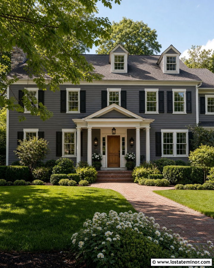 Charcoal Grey Siding With Black Shutters - 30 Charcoal Grey House Design With Siding Ideas