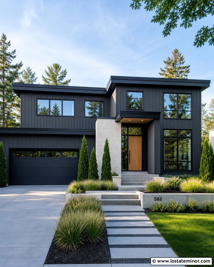 Charcoal Grey Siding With Black Trim - 30 Charcoal Grey House Design With Siding Ideas