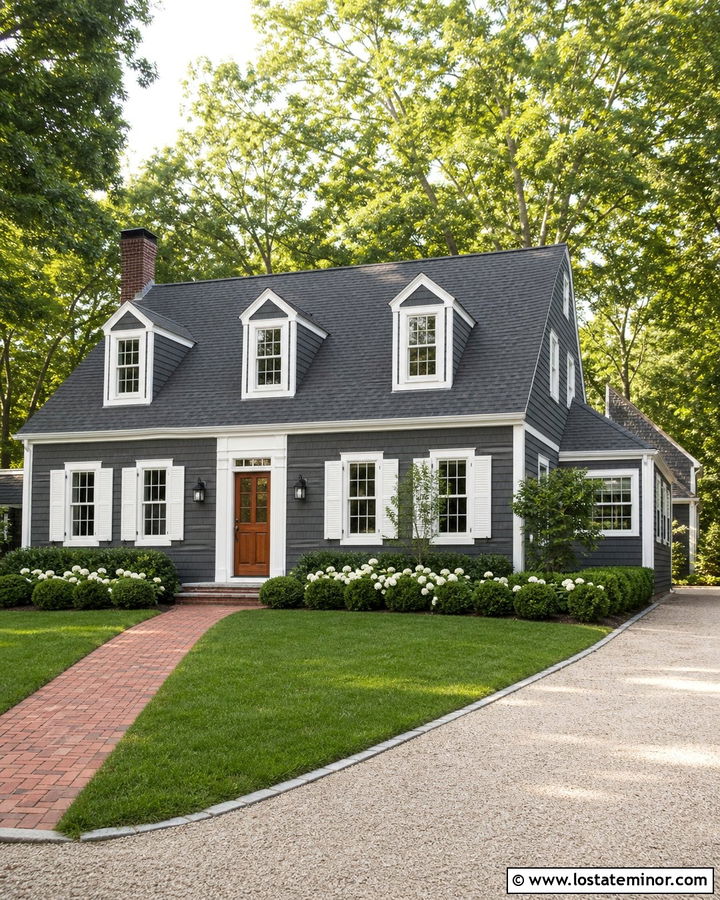 Charcoal Grey Siding With White Shutters - 30 Charcoal Grey House Design With Siding Ideas