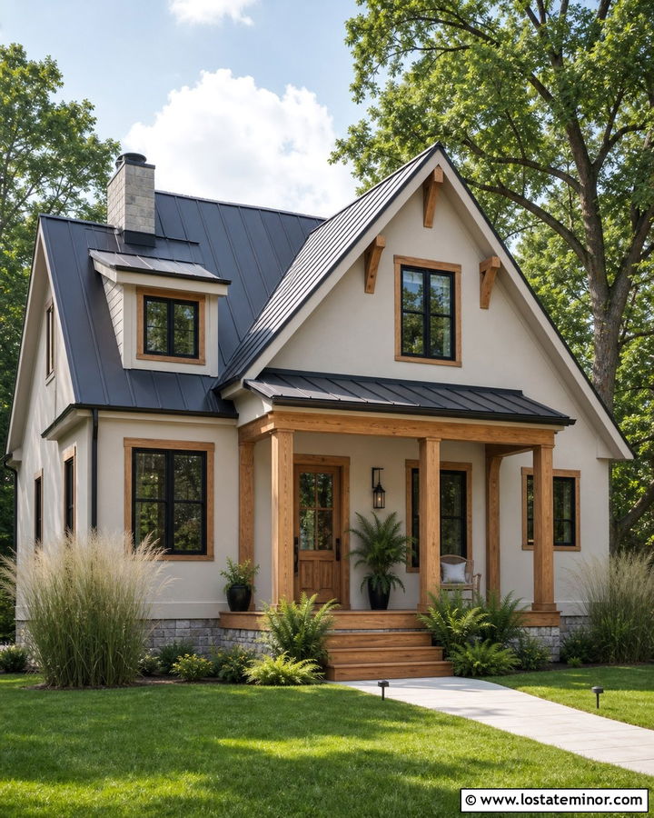 Classic Gray Greige House With Cedar Trim - 30 Greige House Design With Trim Ideas