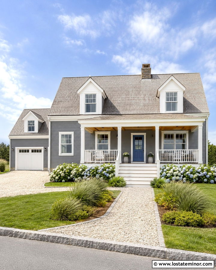 Coastal Slate Grey House With Dormers - 30 Slate Grey House Design With Dormers Ideas