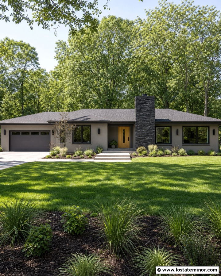 Cool Taupe Ranch With Modern Up And Down Lights - 30 Taupe House Design With Lighting Ideas