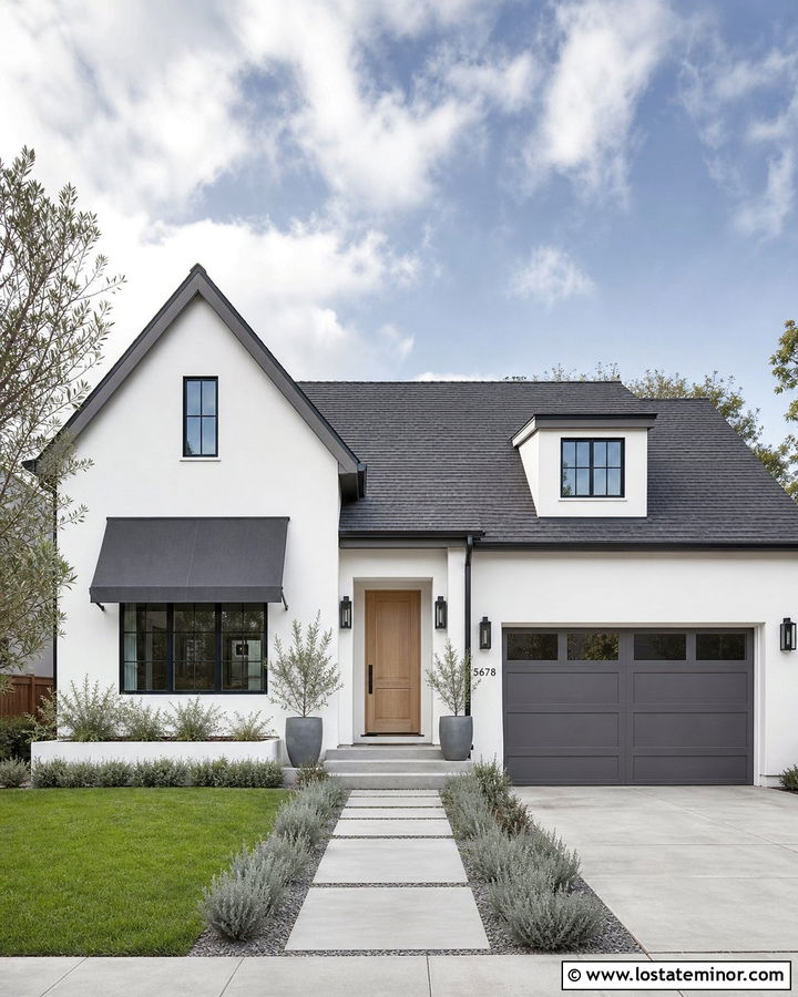 Cool White House With Gray Awning - 30 White House Design With Awning Ideas